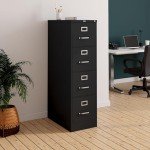 Black 4-Drawer Locking Vertical File Cabinet