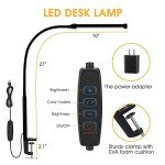 Versatile LED Desk Lamp with Clip and Flexible Neck