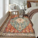 Lahome Boho Tribal Washable Area Rug 5x7
