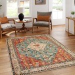 Lahome Boho Tribal Washable Area Rug 5x7