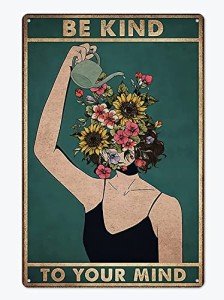 Boho Vintage Tin Sign - Be Kind to Your Mind