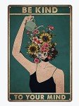 Boho Vintage Tin Sign - Be Kind to Your Mind