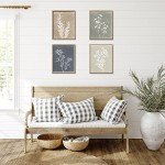 Boho Botanical Wall Art Set of 4