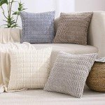 Set of 4 Neutral Throw Pillow Covers 18x18