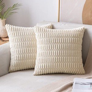 Set of 2 Soft Corduroy Throw Pillow Covers