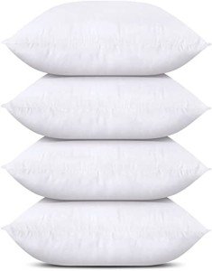 Set of 4 White 18x18 Decorative Throw Pillows
