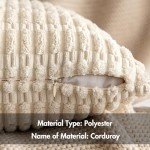 Set of 2 Soft Corduroy Throw Pillow Covers