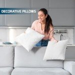 Set of 4 White 18x18 Decorative Throw Pillows