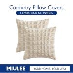 Set of 2 Soft Corduroy Throw Pillow Covers