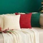 Set of 2 Soft Corduroy Throw Pillow Covers