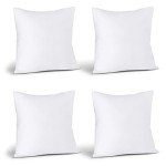 Set of 4 White 18x18 Decorative Throw Pillows