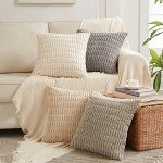 4 Pack Neutral Decorative Throw Pillow Covers 18x18