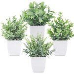 Mini Potted Fake Plants – 4 Pack Set