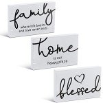 Rustic Wood Family Sign Set for Home Decor