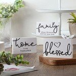 Rustic Wood Family Sign Set for Home Decor
