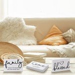 Rustic Wood Family Sign Set for Home Decor