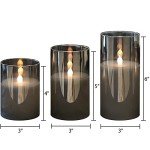 Set of 3 Gray Flameless LED Candles with Remote