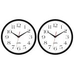2 Pack 10 Inch Silent Wall Clocks – Black