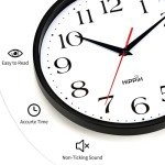 2 Pack 10 Inch Silent Wall Clocks – Black