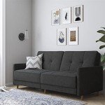DHP Andora Modern Grey Futon Sofa Bed