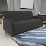 DHP Andora Modern Grey Futon Sofa Bed