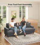 Modern 87" Grey Sofa with Deep Seats