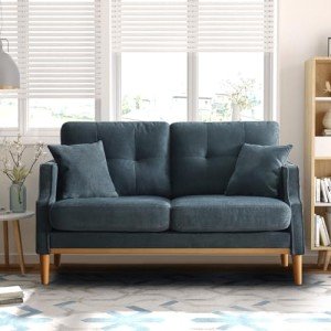 Dark Blue 56.7" Loveseat Sofa with USB Port