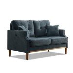 Dark Blue 56.7" Loveseat Sofa with USB Port