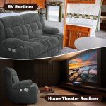 Minimalist Gray Loveseat Recliner with USB Ports