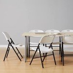White Folding Plastic Chairs - 6-Pack, 350 lb Capacity