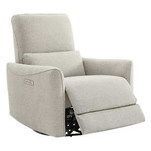 Dove Grey Power Recliner Swivel Glider Chair