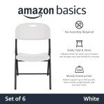 White Folding Plastic Chairs - 6-Pack, 350 lb Capacity