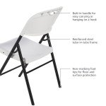 White Folding Plastic Chairs - 6-Pack, 350 lb Capacity