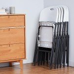 White Folding Plastic Chairs - 6-Pack, 350 lb Capacity