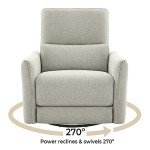 Dove Grey Power Recliner Swivel Glider Chair
