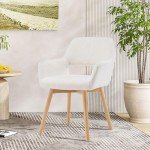 Comfy Mid-Century Modern Accent Chair in Wool White