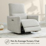 Dove Grey Power Recliner Swivel Glider Chair