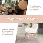 Comfy Mid-Century Modern Accent Chair in Wool White