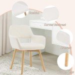 Comfy Mid-Century Modern Accent Chair in Wool White