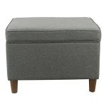 Gray 24" Storage Ottoman by HomePop