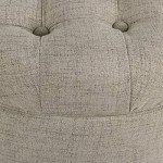 Large Round Button-Tufted Storage Ottoman by Homepop