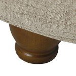 Large Round Button-Tufted Storage Ottoman by Homepop