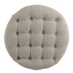Large Round Button-Tufted Storage Ottoman by Homepop