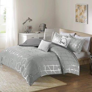 Modern Geometric 5-Piece King Comforter Set