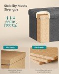 SONGMICS MAZIE 30" Folding Storage Ottoman Bench