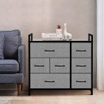 7-Drawer Dresser with Storage Bins - Grey