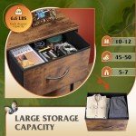 Sturdy 5-Drawer Fabric Dresser with Wood Top