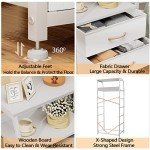 Stylish White 5-Drawer Vertical Fabric Dresser