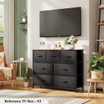 Stylish Media Console Table with Fabric Drawers