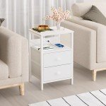 White End Table with USB Ports and Storage